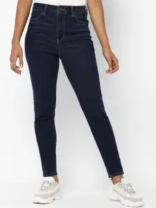 AMERICAN EAGLE OUTFITTERS Women Navy Blue Regular Fit High-Rise Clean Look Stretchable Jeans