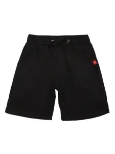 Campana Boys Black Solid Regular Fit Regular Shorts