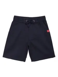 Campana Boys Navy Blue Solid Regular Fit Regular Shorts