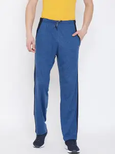 NEVA Men Blue Solid Straight-Fit Running Track Pants
