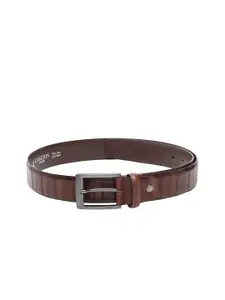 Carlton London Men Brown Solid Leather Belt