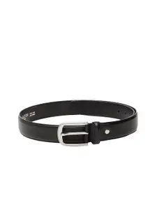 Carlton London Men Black Solid Leather Belt