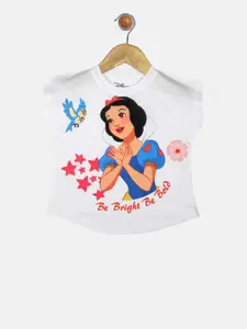 YK Disney Girls White Princess Snow White Print A-Line T-shirt