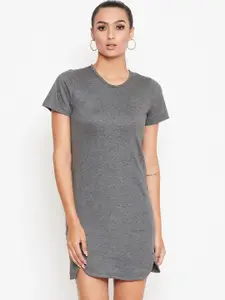La Zoire Women Grey Solid T-shirt Dress