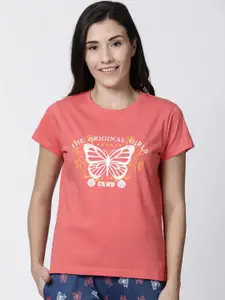 Kryptic Women Graphic Printed Pure Cotton Lounge T-shirt