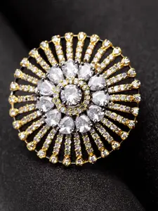 Bhana Fashion Women Rhodium Plated White Handcrafted Ring