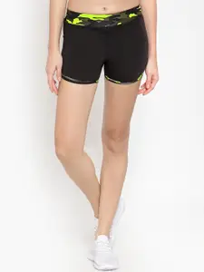 Boston Club Women Black Solid Skinny Fit Sports Shorts