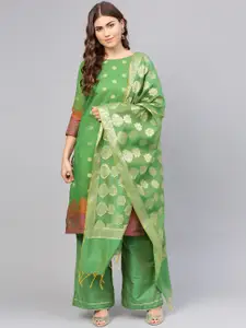 Chhabra 555 Green Art Silk Unstitched Dress Material