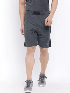 CHKOKKO Men Grey Self Design Regular Fit Sports Shorts