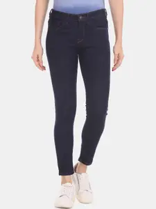 U.S. Polo Assn. Women Blue Skinny Fit Mid-Rise Clean Look Jeans