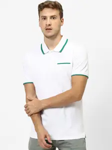 Celio Men White Solid Polo Collar T-shirt