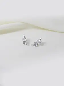 GIVA GIVA 925 Sterling Silver Rhodium Plated Leaf Earrings