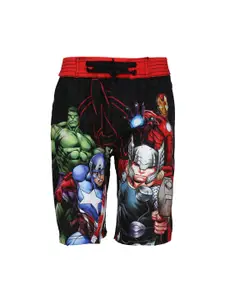 Kids Ville Boys Multicoloured Avengers Printed Regular Fit Regular Shorts