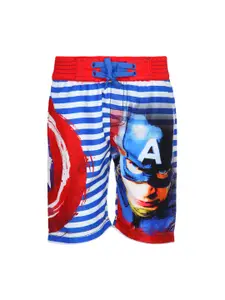 Kids Ville Captain America cfeatured Multicolor Shorts for Boys