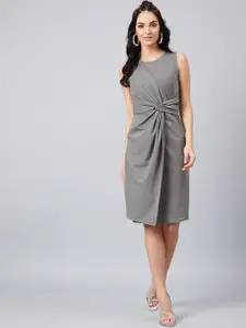 Athena Grey Sheath Dress