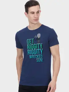 Free Authority Rick  Morty Blue Half Sleeves Tshirt For Men