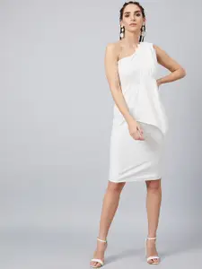 Athena Women White Solid Sheath Dress