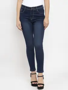 KASSUALLY Women Navy Blue Skinny Fit Mid-Rise Clean Look Jeans