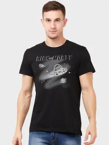 Free Authority Men Rick & Morty Black Printed T-shirt