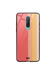 DailyObjects Peach-Colored & Yellow Vertical OnePlus 8 Glass Mobile Case
