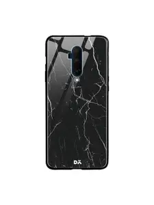 DailyObjects Black Marble OnePlus 7T Pro Glass Mobile Cover