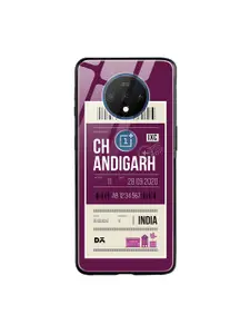 DailyObjects Magenta & Off-White Chandigarh City Tag OnePlus 7T Glass Mobile Cover