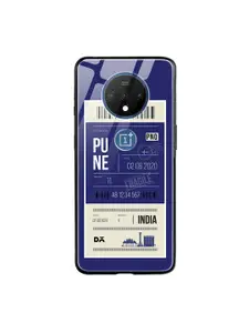 DailyObjects Blue & White Pune City Tag OnePlus 7T Glass Mobile Case