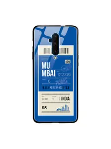 DailyObjects Blue & Off-White Mumbai City Tag OnePlus 7T Pro Glass Mobile Cover
