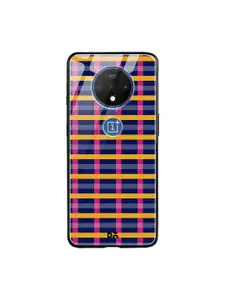 DailyObjects Blue & Pink Multi Pipes OnePlus 7T Glass Mobile Cover