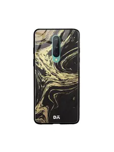 DailyObjects Black & Gold-Toned Marble Art OnePlus 8 Glass Mobile Case