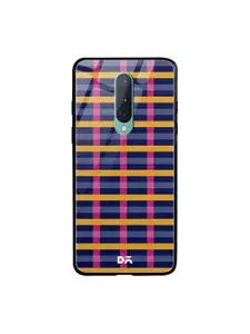 DailyObjects Navy Blue & Pink Multi pipes OnePlus 8 Glass Mobile Case Cover