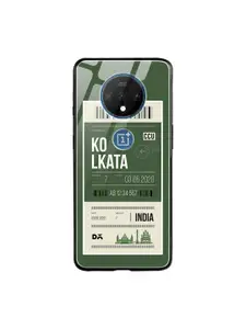 DailyObjects Olive Green & White Kolkata City Tag OnePlus 7T Glass Mobile Case