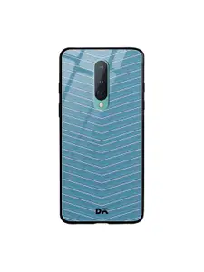 DailyObjects Teal Blue & White Blueberry Broken Twills OnePlus 8 Glass Mobile Case