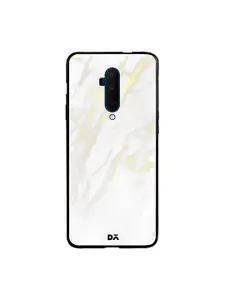 DailyObjects Off-White & Yellow Marble 2 OnePlus 7T Pro Glass Mobile Cover