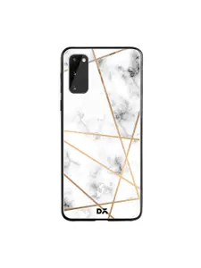 DailyObjects White & Black Marble Lines Samsung Galaxy S20 Glass Mobile Cover