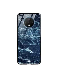 DailyObjects Navy Blue Sea Marble OnePlus 7T Glass Mobile Case