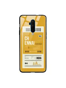 DailyObjects Yellow & Off-White Chennai City Tag OnePlus 7T Pro Glass Mobile Cover