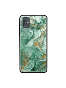 DailyObjects Green & Gold Marble Forest Samsung Galaxy A51 Glass Mobile Case