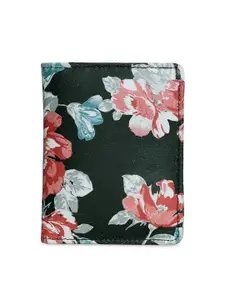 Spice Art Women Black Floral Printed Two Fold Wallet