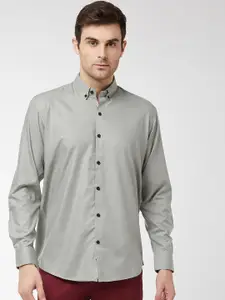 SOJANYA Men Grey Classic Regular Fit Solid Casual Shirt