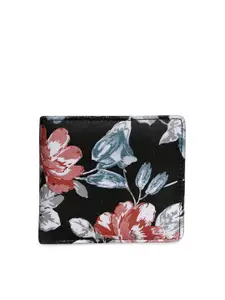 Spice Art Women Black Printed Two Fold Leather Wallet