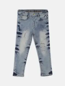 TALES & STORIES Boys Blue Slim Fit Mid-Rise Mildly Distressed Jeans