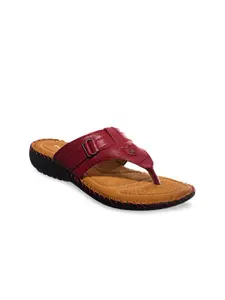 Khadims Women Red Solid Sandals