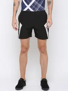 PERFKT-U Men Black & White Colourblocked Regular Fit Sports Shorts