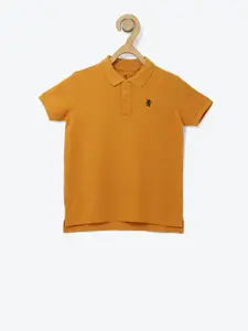 Red Tape Boys Mustard Yellow Solid Polo Collar T-shirt