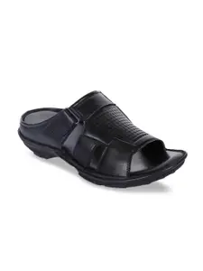 Liberty Men Black Leather Sandals