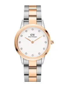 Daniel Wellington Women Iconic Link Lumine Dial White 32 mm Analogue Watch DW00100358