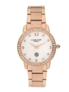 Carlton London Women Rose Gold Analogue Watch