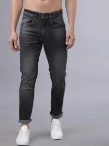 Horsefly Men Charcoal Grey Tapered Fit Mid-Rise Clean Look Stretchable Jeans