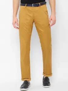 Allen Solly Men Mustard Yellow Slim Fit Solid Regular Trousers